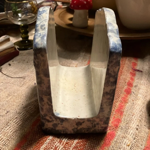 Heart and splatters Boothe 1990 ceramic napkin holder - Picture 2 of 6